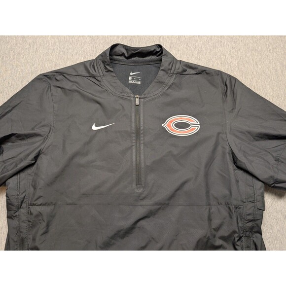 Nike Chicago Bears Sideline Coaches Short Sleeve 1/4 Jacket Black Size Medium - Picture 4 of 9